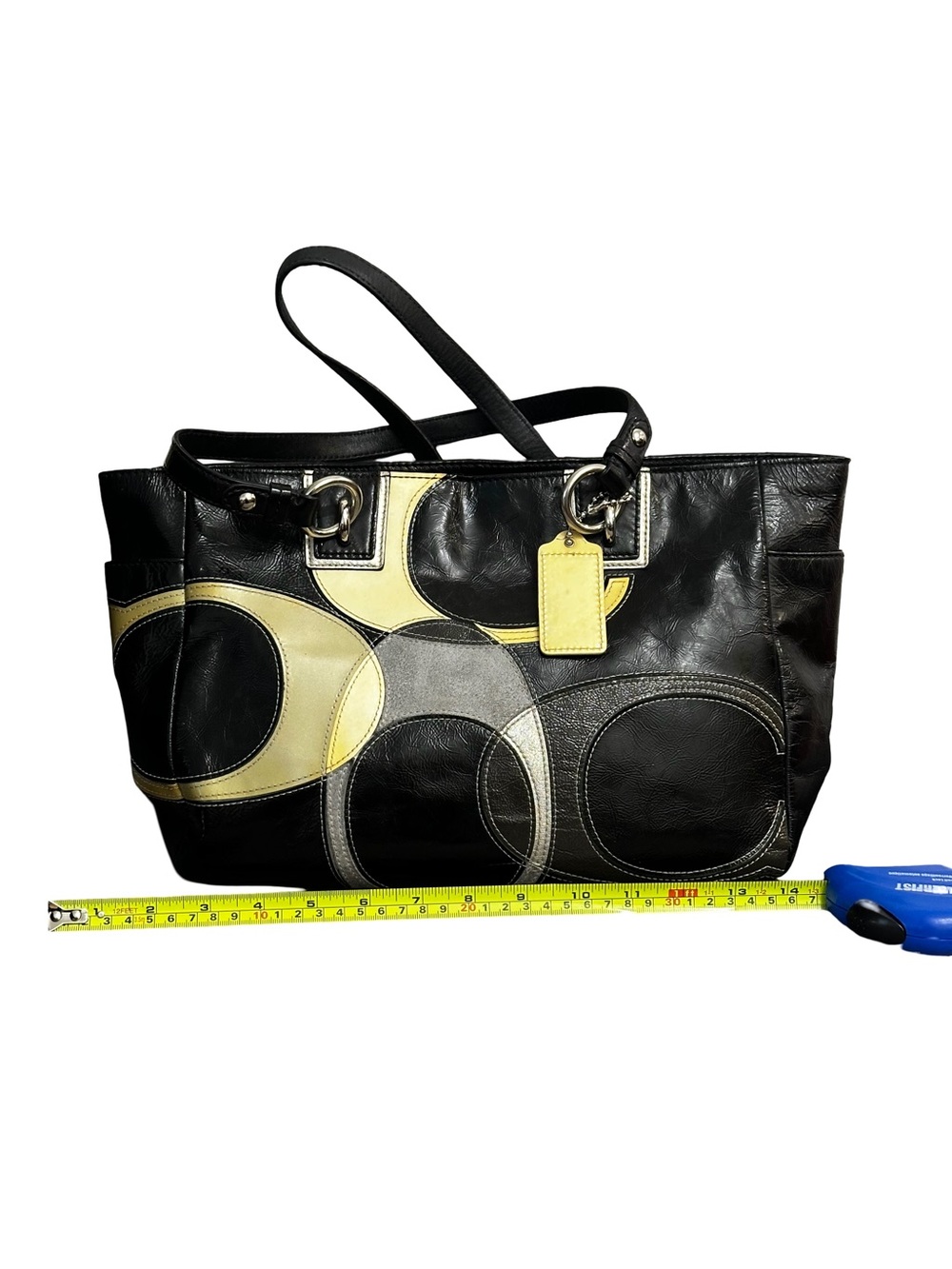 Coach Black Patent Leather Inlaid C Patchwork Tote Bag F17127 - Picture 6 of 10